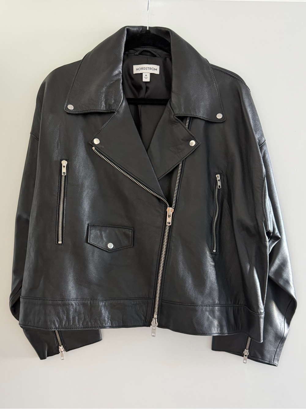 Nordstrom 100% Leather Biker Jacket